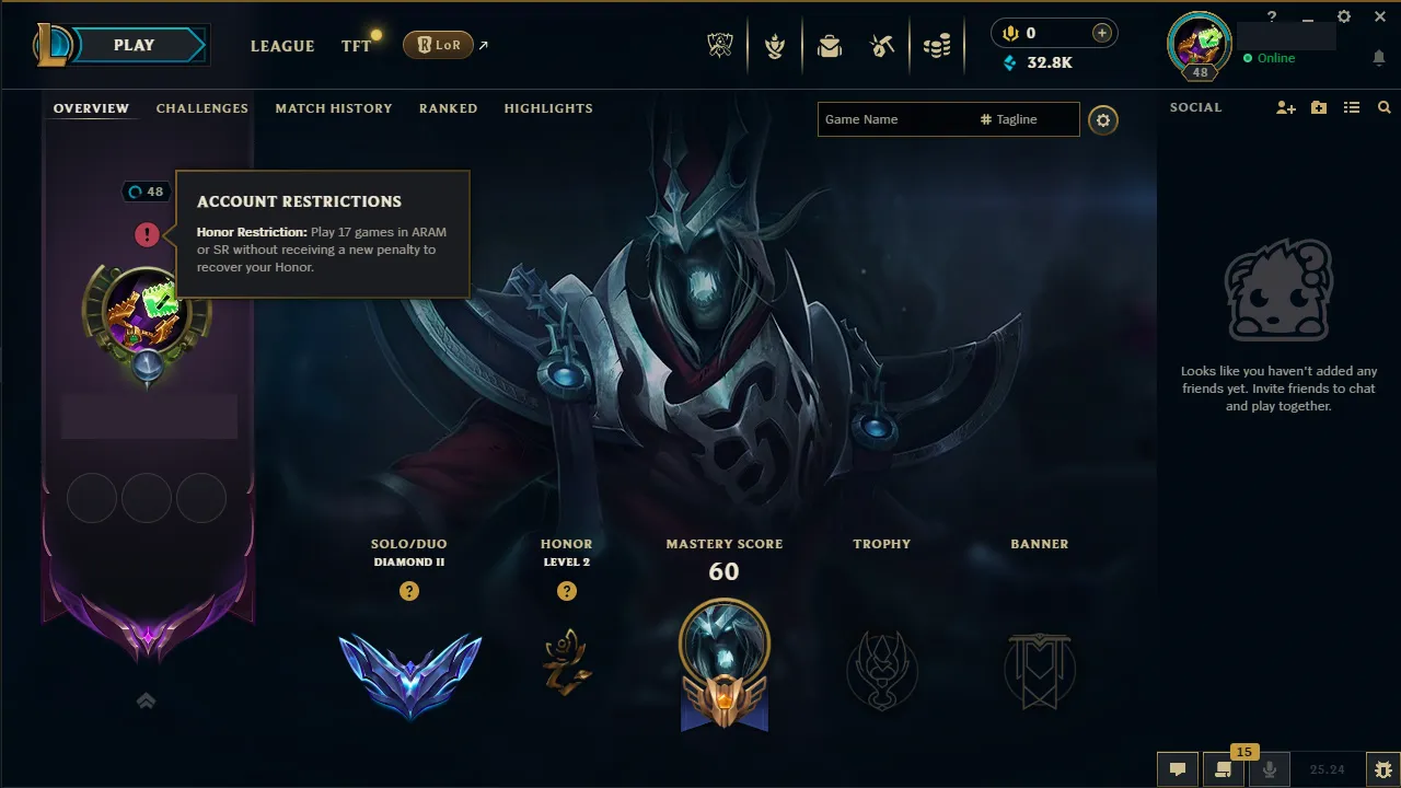 🌍 EUNE 🔒 Handlevel ⚡️ Diamond II (44 LP) 🥇 ADC Main ✨️ WR:69% 🔥 288LP Peak 📧 Full Access Account ✅ #TH-694