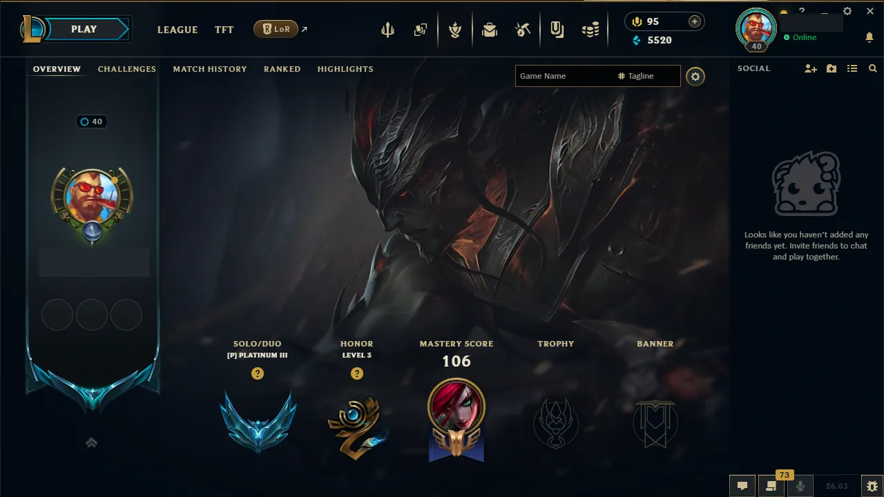 🌍 EUW 👑 Season 16 (Current) 🔥 Platinum III (10 LP) 📌️ Mid Main 💎️ WR:100% ✨️ +30LP Gains 🔐 Lifetime Ownership 🏷️ #TH-0857-G7