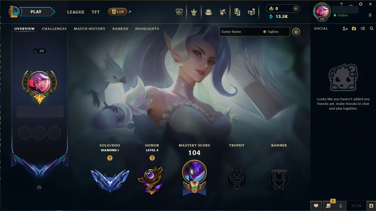 🌍 EUNE 🔒 Handlevel ⚡️ Diamond I (25 LP) 🥇 Jungle Main ✨️ WR:57% 🔥 80 Champs + 22 Skins + 24 Chromas ✅ #TH-0722-2