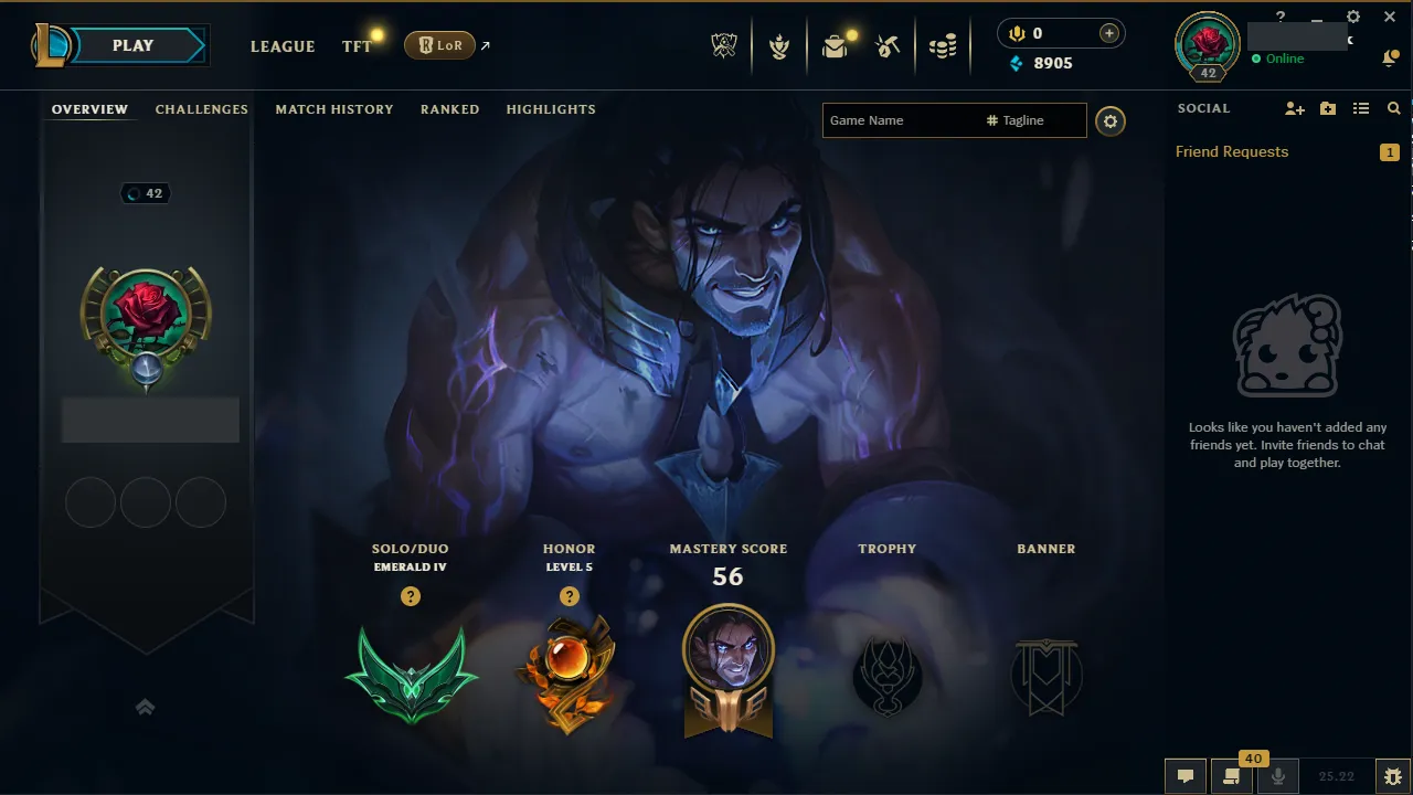 🌍 EUW 🔒 Handlevel ⚡️ Emerald IV (89 LP) 🥇 Mid Main ✨️ WR:68% 🔥 37 Champs + 13 Skins 📧 Full Access Account ✅ #TH-C9FK93