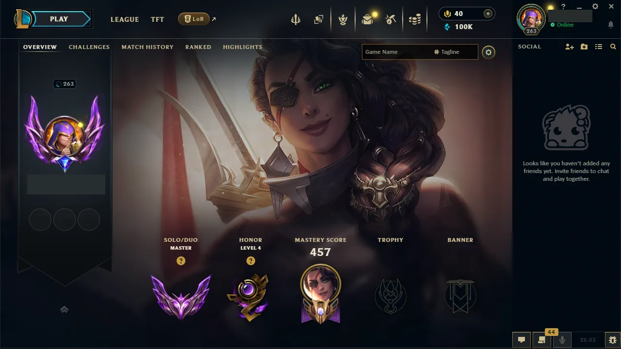 🌍 EUW 👑 Season 16 (Current) 🔥 Master (627 LP) 📌️ Multi Role 💎️ 34 Skins ✨️ 100K BE + All Champs 🔐 Lifetime Ownership 🏷️ #TH-D3P