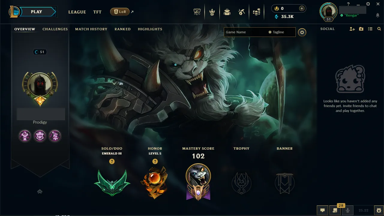 🌍 EUNE 🔒 Handlevel ⚡️Emerald III (37 LP) 🥇 Jungle Main ✨️ WR:67%  📧 Full Access Account ✅ #TH-631