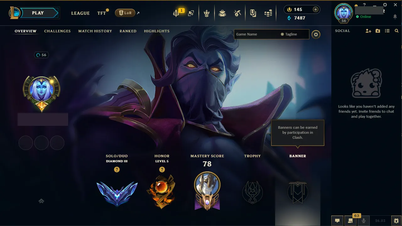 🌍 EUW 👑 Season 16 (Current) 🔥 Diamond III (99 LP) 📌️ Mid Main 💎️ +25LP Gains ✨️ 21 Skins 🔐 Lifetime Ownership 🏷️ #TH-FX7