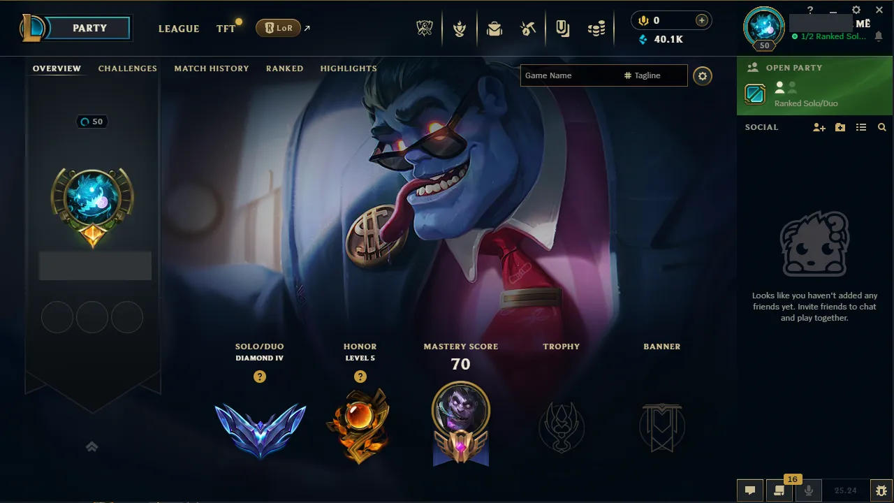🌍 EUNE 🔒 Handlevel ⚡️ Diamond IV (83 LP) 🥇 Jungle/Top ✨️ WR:54% 🔥 65 Champs + 7 Skins 📧 Full Access Account ✅ #TH-D7C