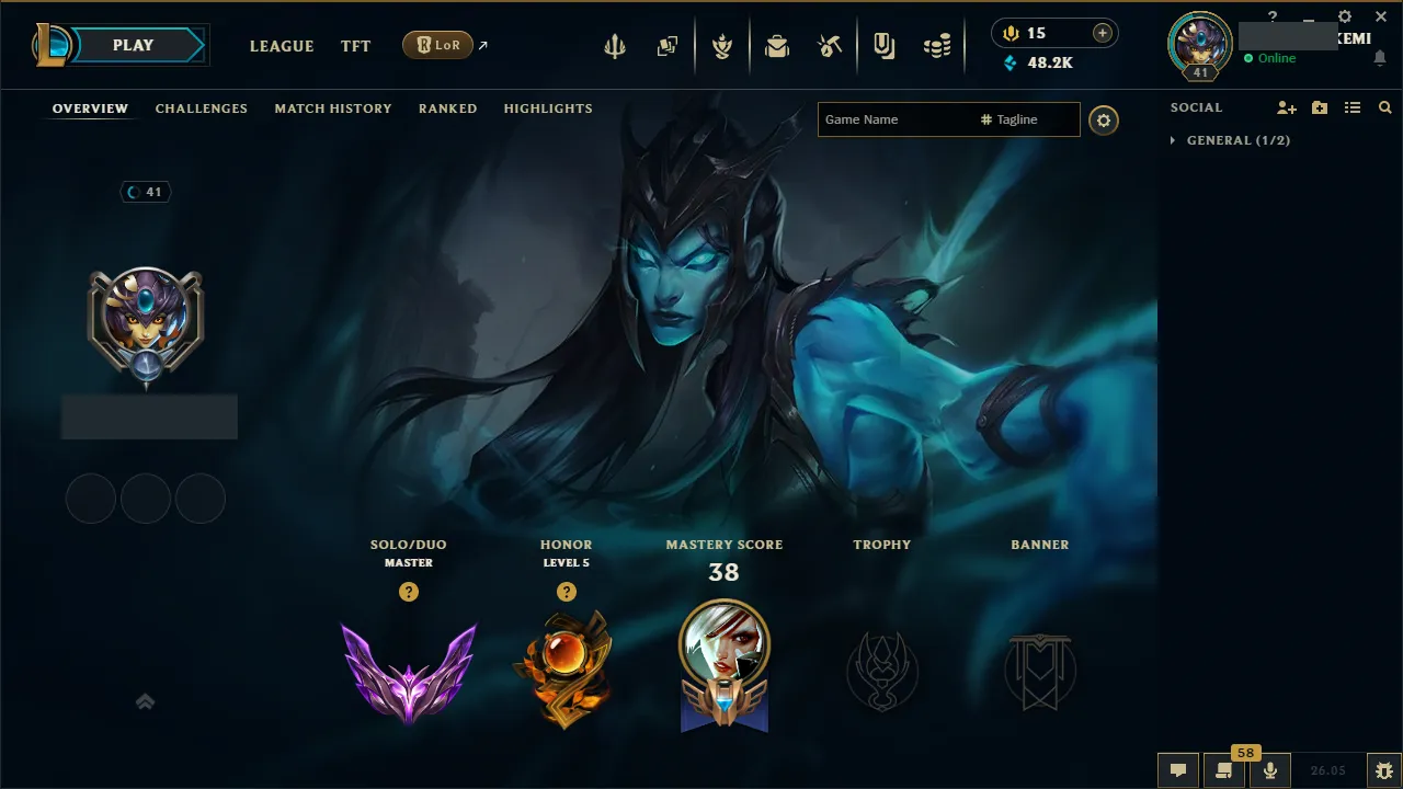 🌍 EUW 👑 Season 16 (Current) 🔥 Master (469 LP) 📌️ Top Main / Flash D 💎️ WR:80% ✨️ +24LP Gains 🔐 Lifetime Ownership 🏷️ #TH-0903