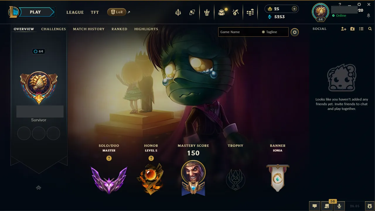 🌍 EUW 👑 Season 16 (Current) 🔥 Master (558 LP) 📌️ ADC Main 💎️ WR:65% ✨️ 17 Skins + Gladiator Draven 🔐 Lifetime Ownership 🏷️ #TH-3SG
