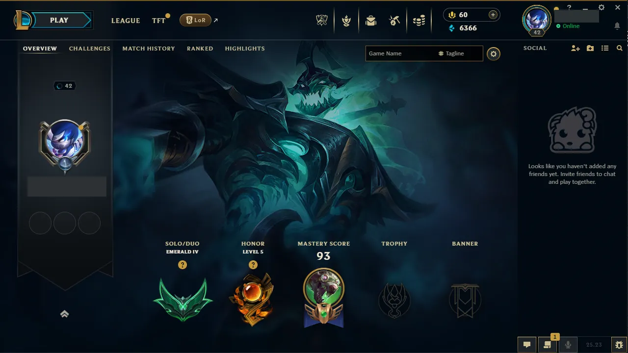 🌍 EUW 🔒 Handlevel ⚡️ Emerald IV (18 LP) 🥇 ADC Main ✨️ WR:78% 🔥 +30LP Gains 💫️ High MMR 📧 Full Access Account ✅ #TH-K5F