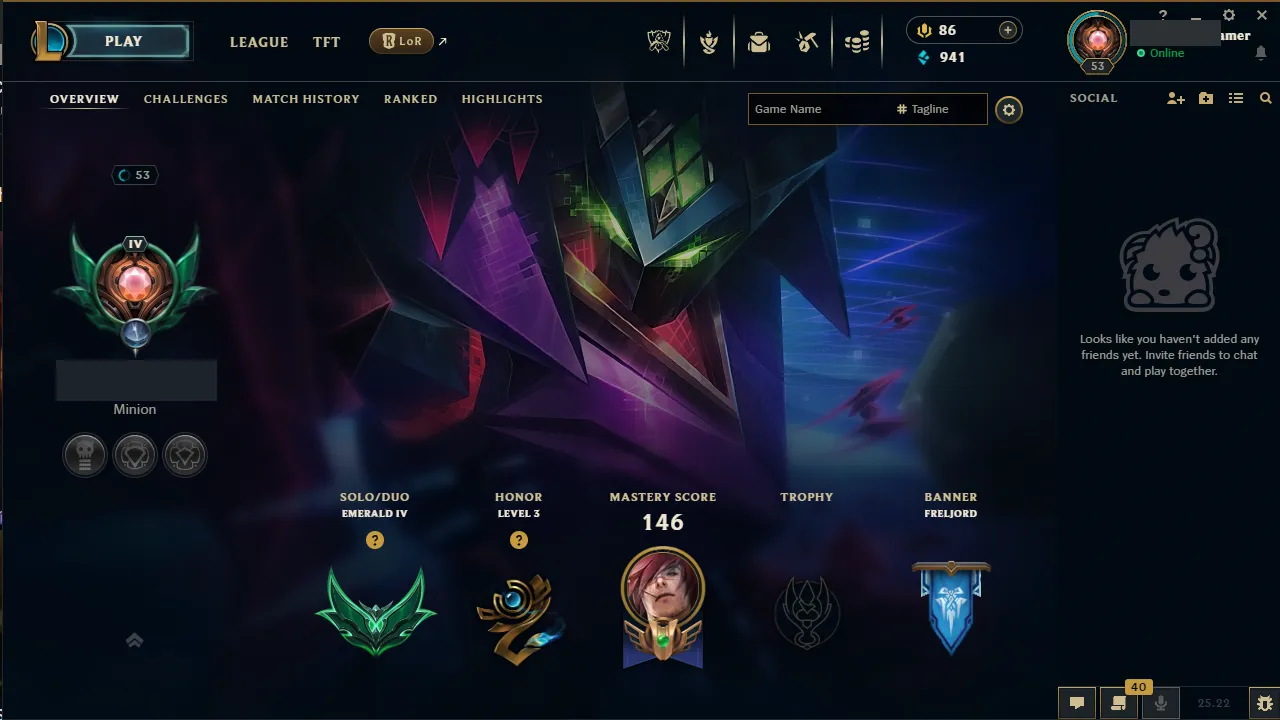🌍 EUW 🔒 Handlevel ⚡️ Emerald IV (0 LP) ✨️ WR:61% 🔥 60 Champions + 9 Skisn  📧 Full Access Account ✅ #TH-SJKFDI