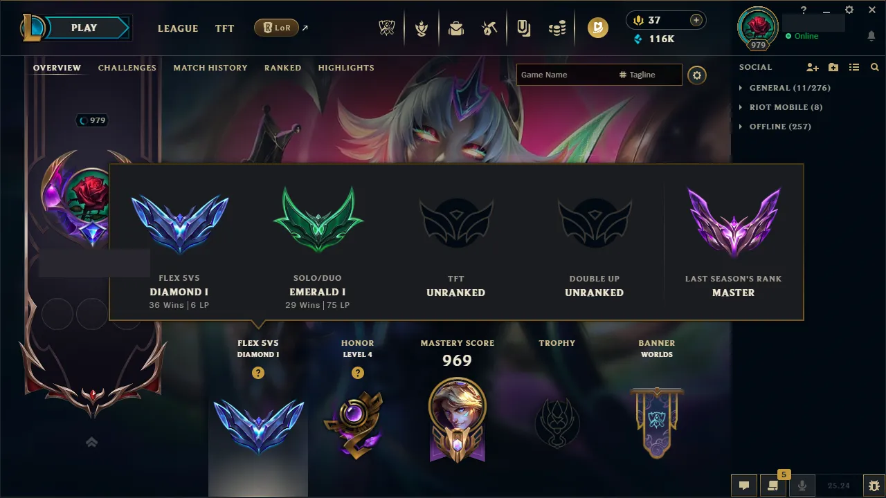 🌍 EUW 🔒 Handlevel ⚡️ Emerald I (75 LP) 🥇 ADC Main ✨️ 352 Skins + 458 Chromas 🔥 All Champs 📧 Full Access Account ✅ #TH-704
