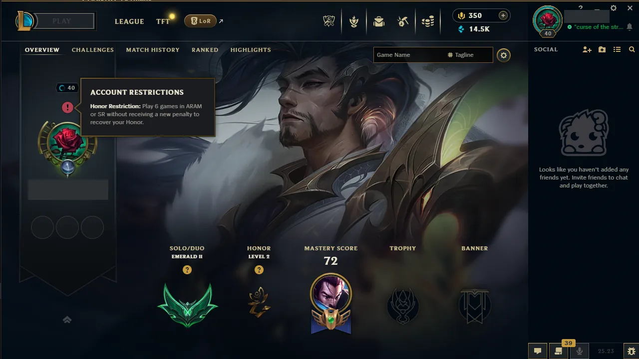 🌍 EUW 🔒 Handlevel ⚡️Emerald II (51 LP) 🥇 Mid/Jungle ✨️ WR:71% 🔥 +30LP Gains  📧 Full Access Account ✅ #TH-C93330