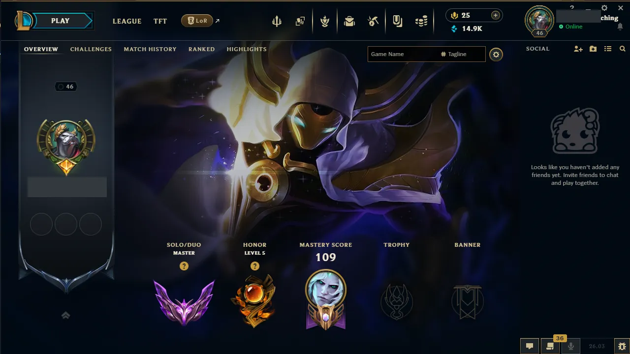 🌍 EUNE 👑 Season 16 (Current) 🔥 Master (351 LP) 📌️ Jungle Main 💎️ WR:69% ✨️ +22LP Gains 🔐 Lifetime Ownership 🏷️ #TH-0D2