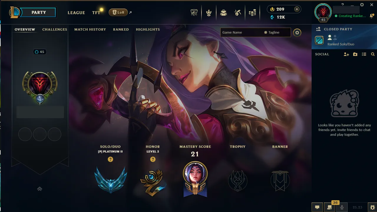 🌍 EUW 🔒 Handlevel ⚡️ Platinum II (40 LP) 🥇 Mid Main ✨️ WR:67% 🔥 +38LP Gains  📧 Full Access Account ✅ #TH-KKLLHJX