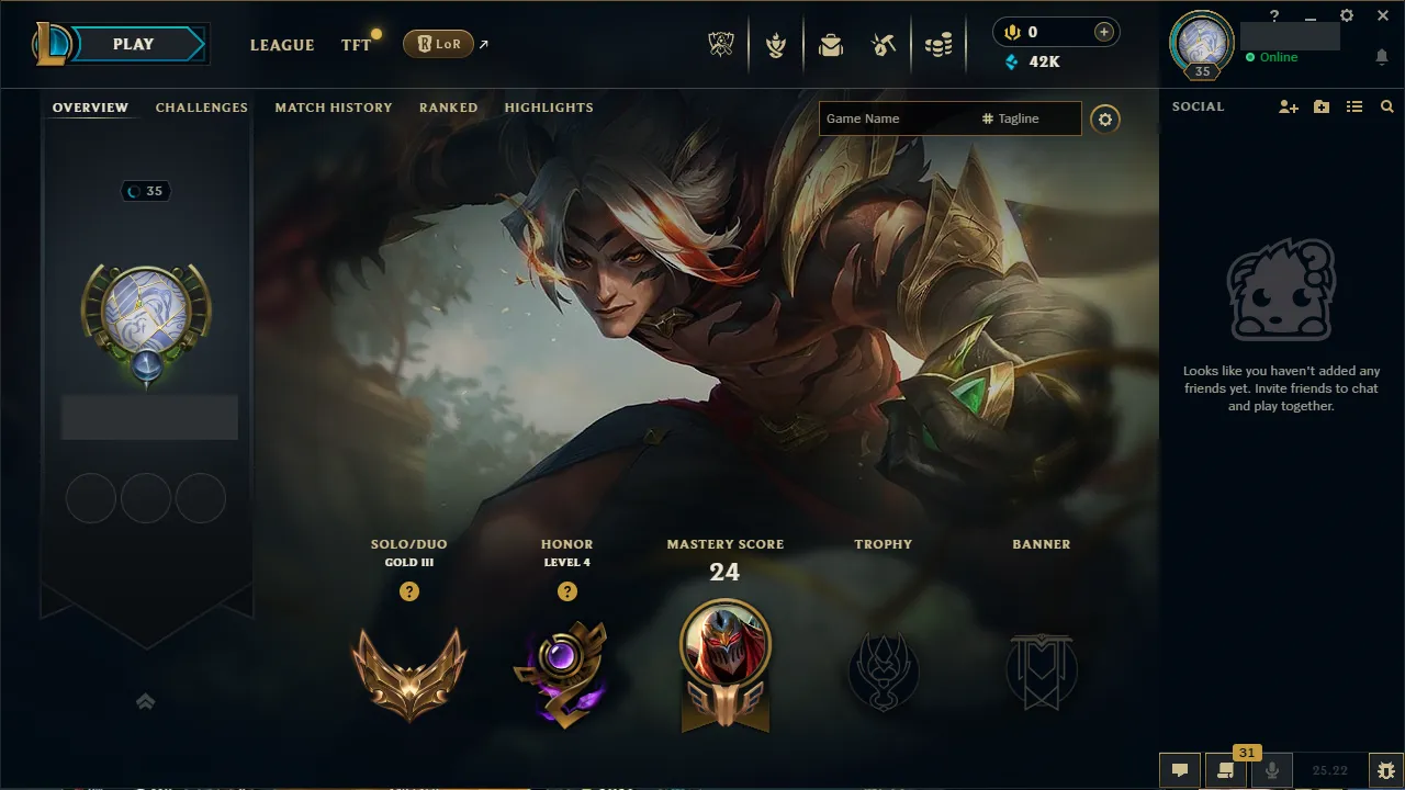 🌍 EUW 🔒 Handlevel ⚡️Gold III (74 LP) 🥇 Jungle Main ✨️ WR:67% 🔥 +38LP per Win 📧 Full Access Account ✅ #TH-20DD93Z