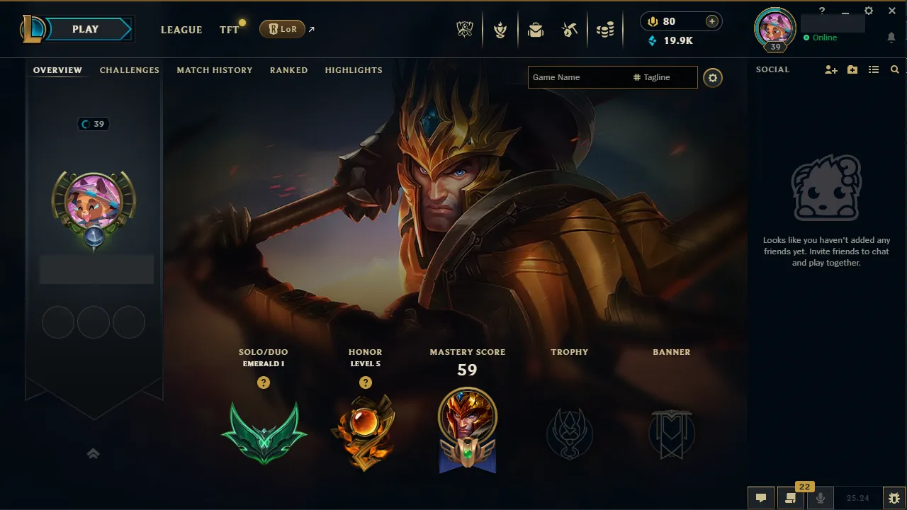 🌍 EUW 🔒 Handlevel ⚡️ Emerald I (19 LP) 🥇 Jungle/Support ✨️ WR:78% 🔥 Diamond+ MMR  📧 Full Access Account ✅ #TH-L9X
