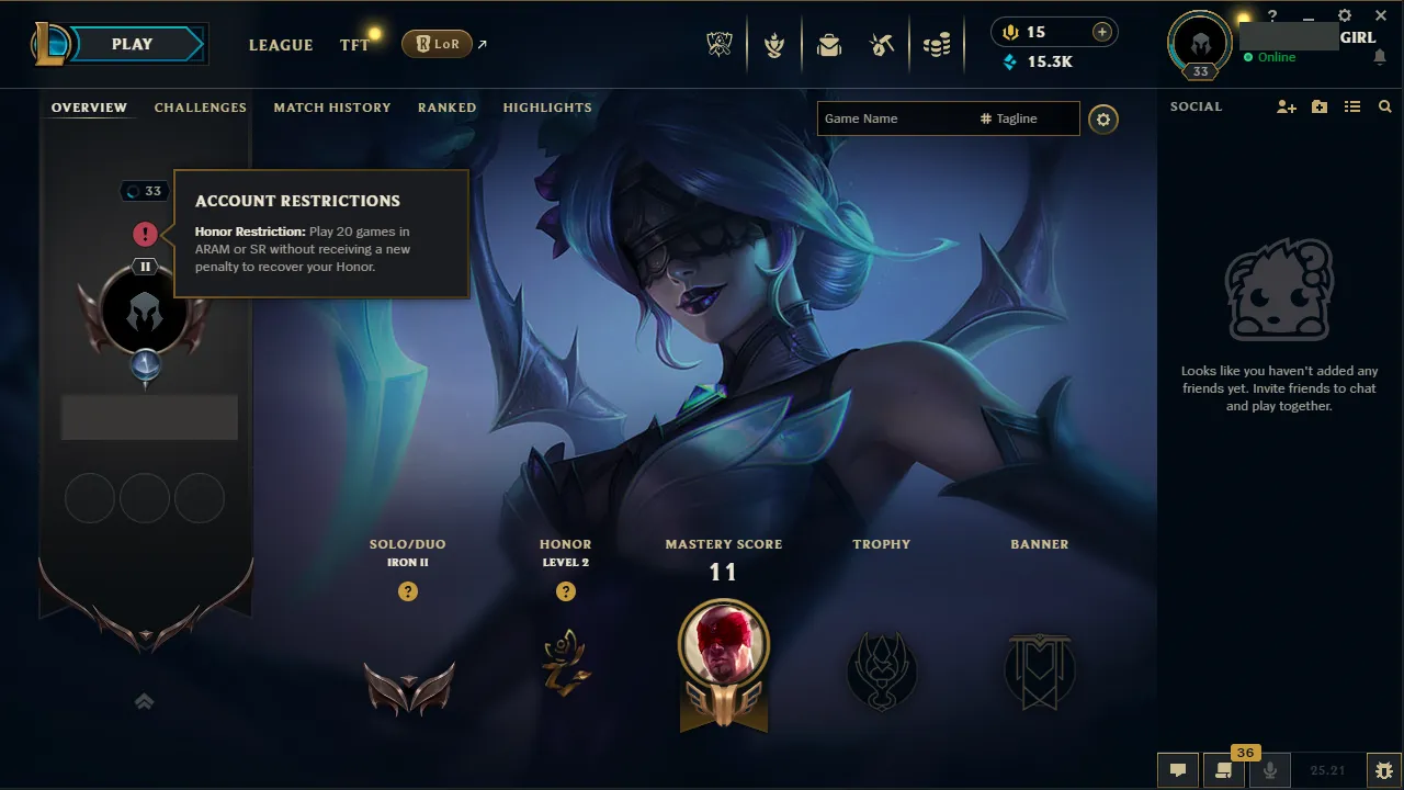 🌍 EUW 🔒 Handlevel ⚡️ Iron II (76 LP) ✨️ WR:86% 🔥 MAX LP Gains ♾️ Lifetime Ownership 📧 Full Access Account ✅ #TH-29JD923