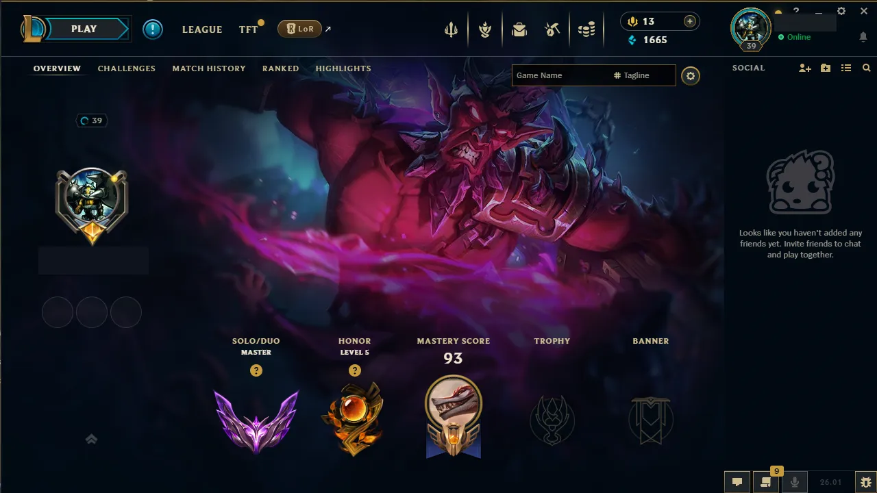 🌍 EUW 🔒 Handlevel ⚡️ Master (27 LP) 🥇 Jungle Main ✨️ WR:72% 🔥 Maxed LP Gains [+30]  📧 Full Access Account ✅ #TH-0766