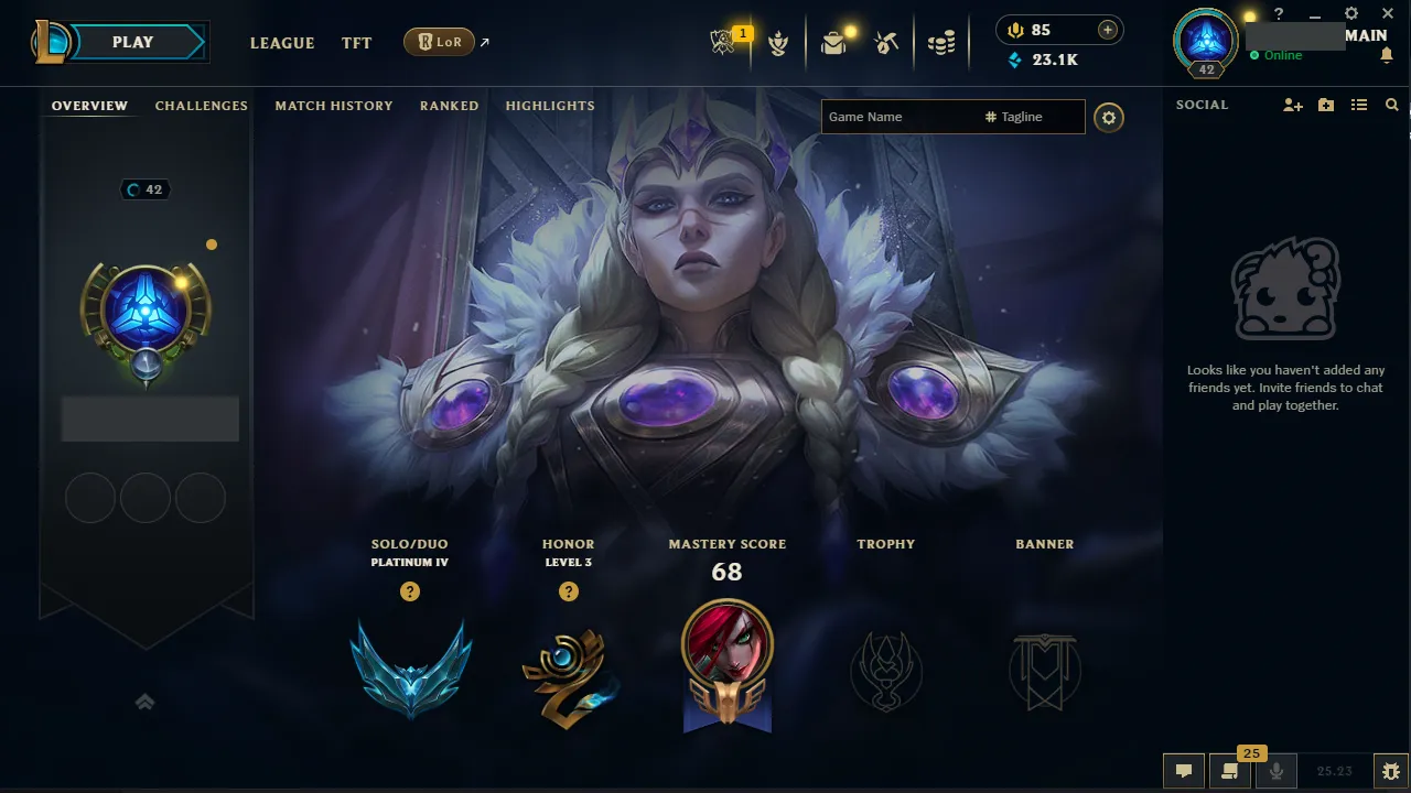 🌍 EUW 🔒 Handlevel ⚡️ Platinum IV (97 LP) 🥇 Mid Main ✨️ WR:60% 🔥 Max LP Gains [+38] 📧 Full Access Account ✅ #TH-XX2F76
