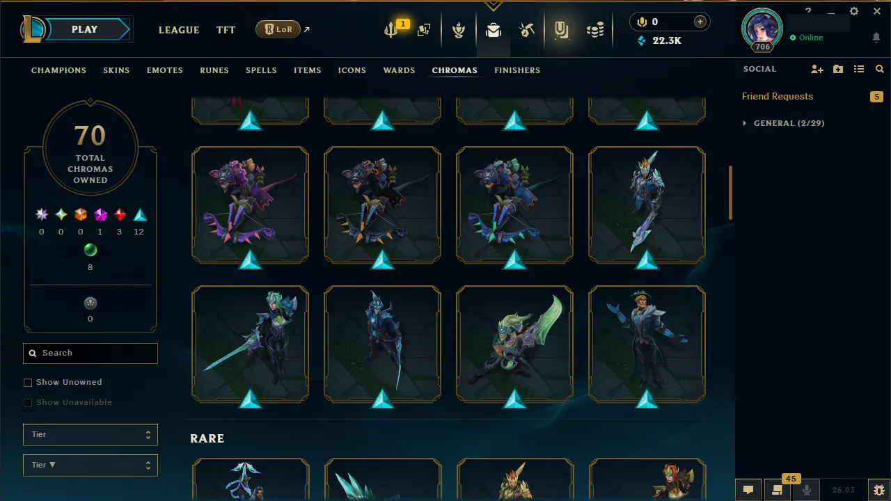 🌍 EUW 👑 Season 16 (Current) 🔥 Gold I (49 LP) 💎️ 349 Skins ✨️ All Champions 🔐 Lifetime Ownership 🏷️ #TH-0839