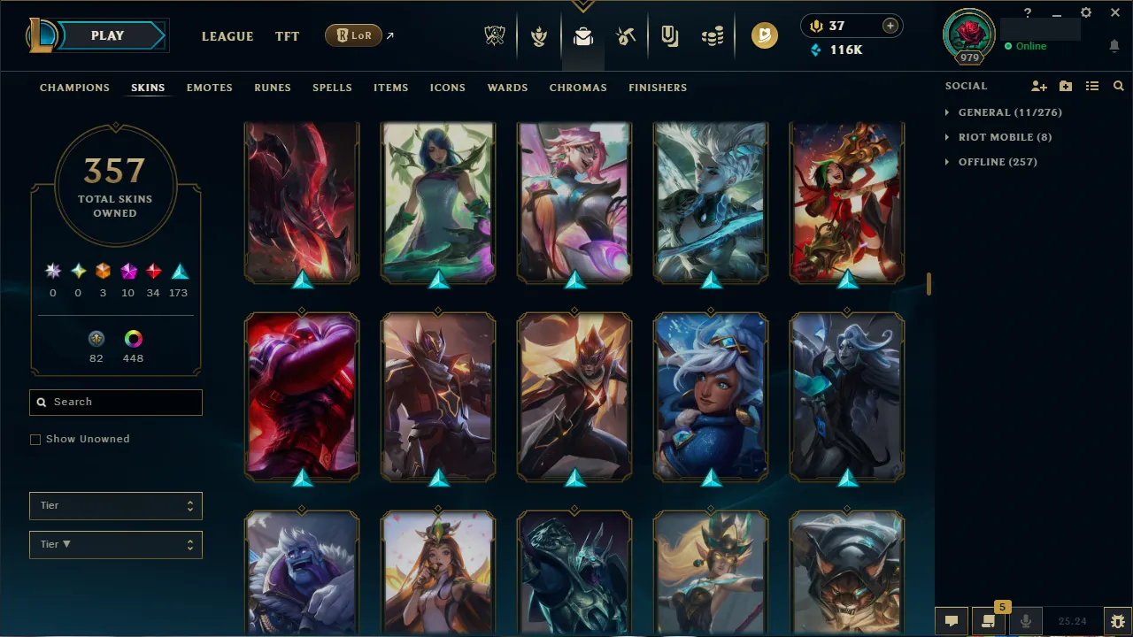 🌍 EUW 🔒 Handlevel ⚡️ Emerald I (75 LP) 🥇 ADC Main ✨️ 352 Skins + 458 Chromas 🔥 All Champs 📧 Full Access Account ✅ #TH-704