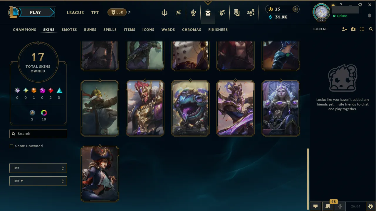 🌍 EUW 👑 Season 16 (Current) 🔥 Diamond IV 📌️ ADC Main 💎️ 17 Skins ✨️ Pulsefire Ezreal 🔐 Lifetime Ownership 🏷️ #TH-0785