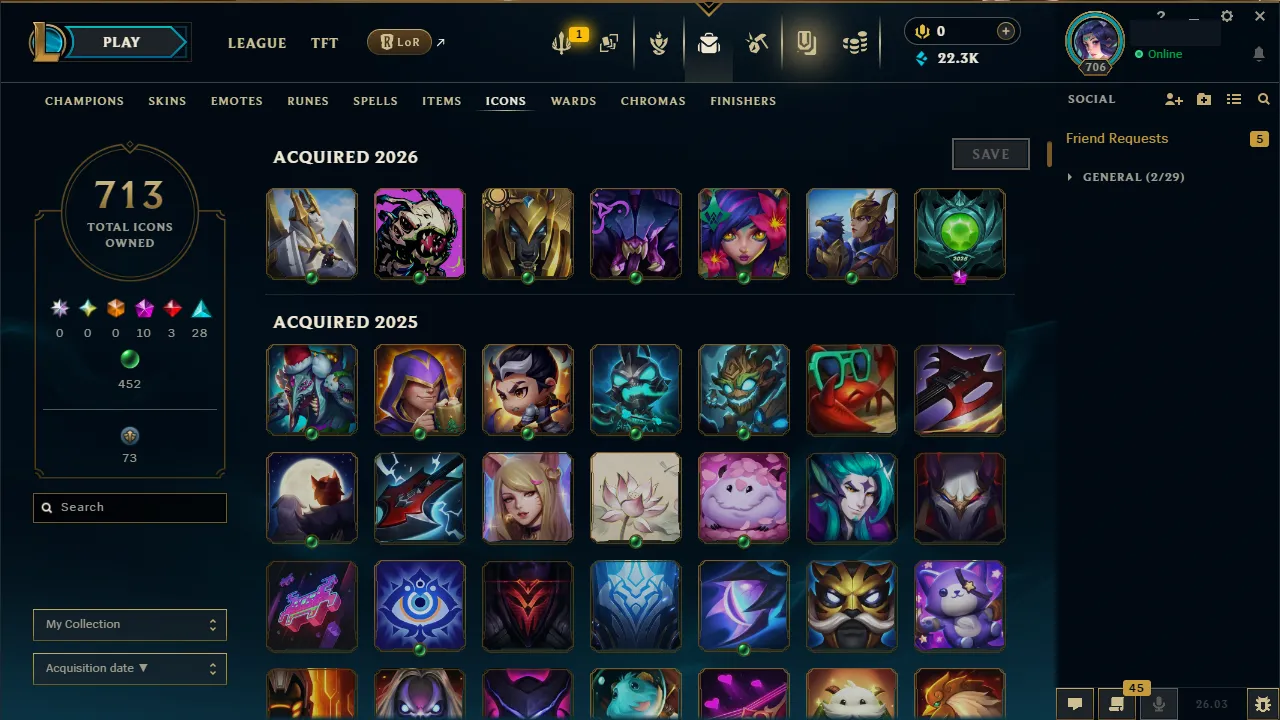🌍 EUW 👑 Season 16 (Current) 🔥 Gold I (49 LP) 💎️ 349 Skins ✨️ All Champions 🔐 Lifetime Ownership 🏷️ #TH-0839
