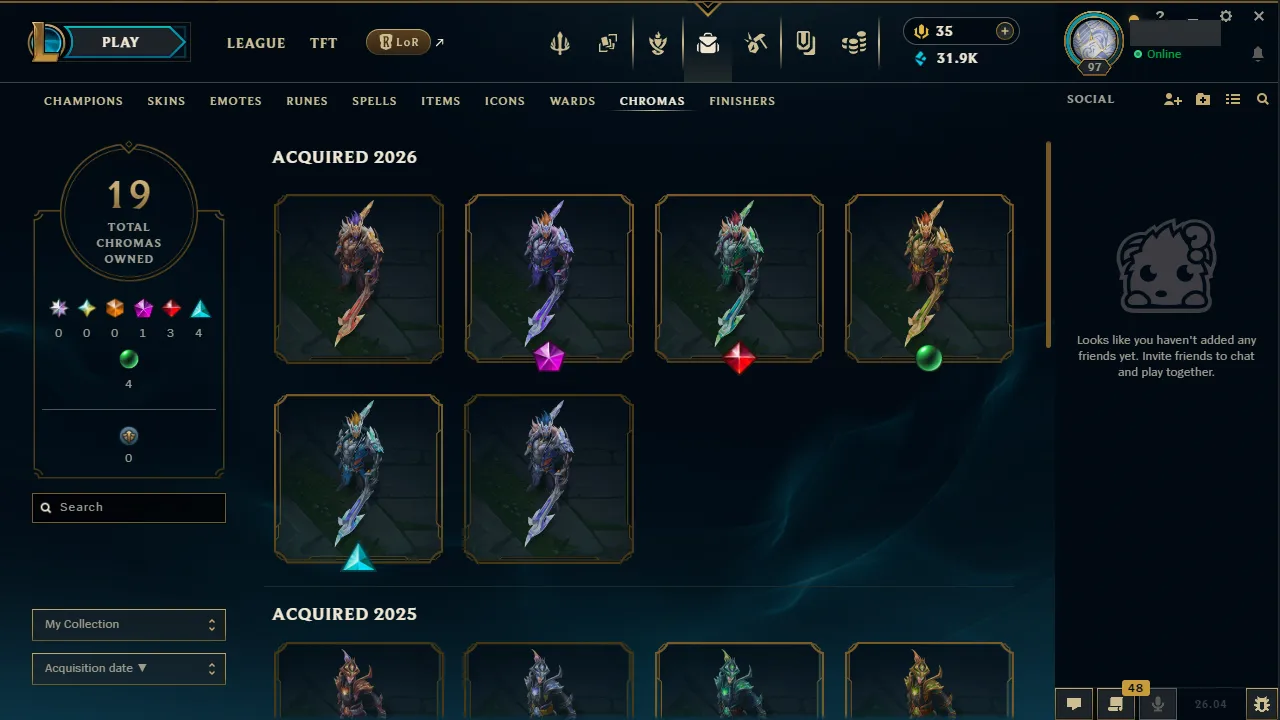 🌍 EUW 👑 Season 16 (Current) 🔥 Diamond IV 📌️ ADC Main 💎️ 17 Skins ✨️ Pulsefire Ezreal 🔐 Lifetime Ownership 🏷️ #TH-0785