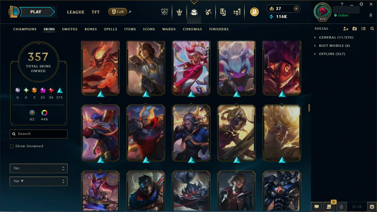 🌍 EUW 🔒 Handlevel ⚡️ Emerald I (75 LP) 🥇 ADC Main ✨️ 352 Skins + 458 Chromas 🔥 All Champs 📧 Full Access Account ✅ #TH-704