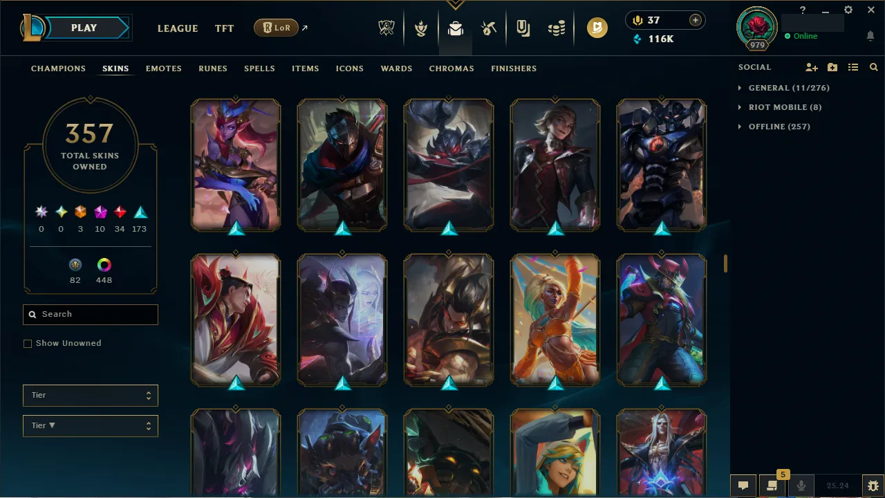🌍 EUW 🔒 Handlevel ⚡️ Emerald I (75 LP) 🥇 ADC Main ✨️ 352 Skins + 458 Chromas 🔥 All Champs 📧 Full Access Account ✅ #TH-704