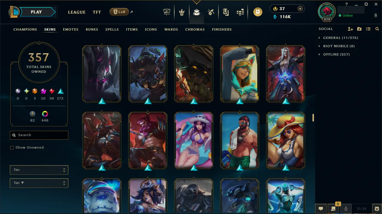 🌍 EUW 🔒 Handlevel ⚡️ Emerald I (75 LP) 🥇 ADC Main ✨️ 352 Skins + 458 Chromas 🔥 All Champs 📧 Full Access Account ✅ #TH-704