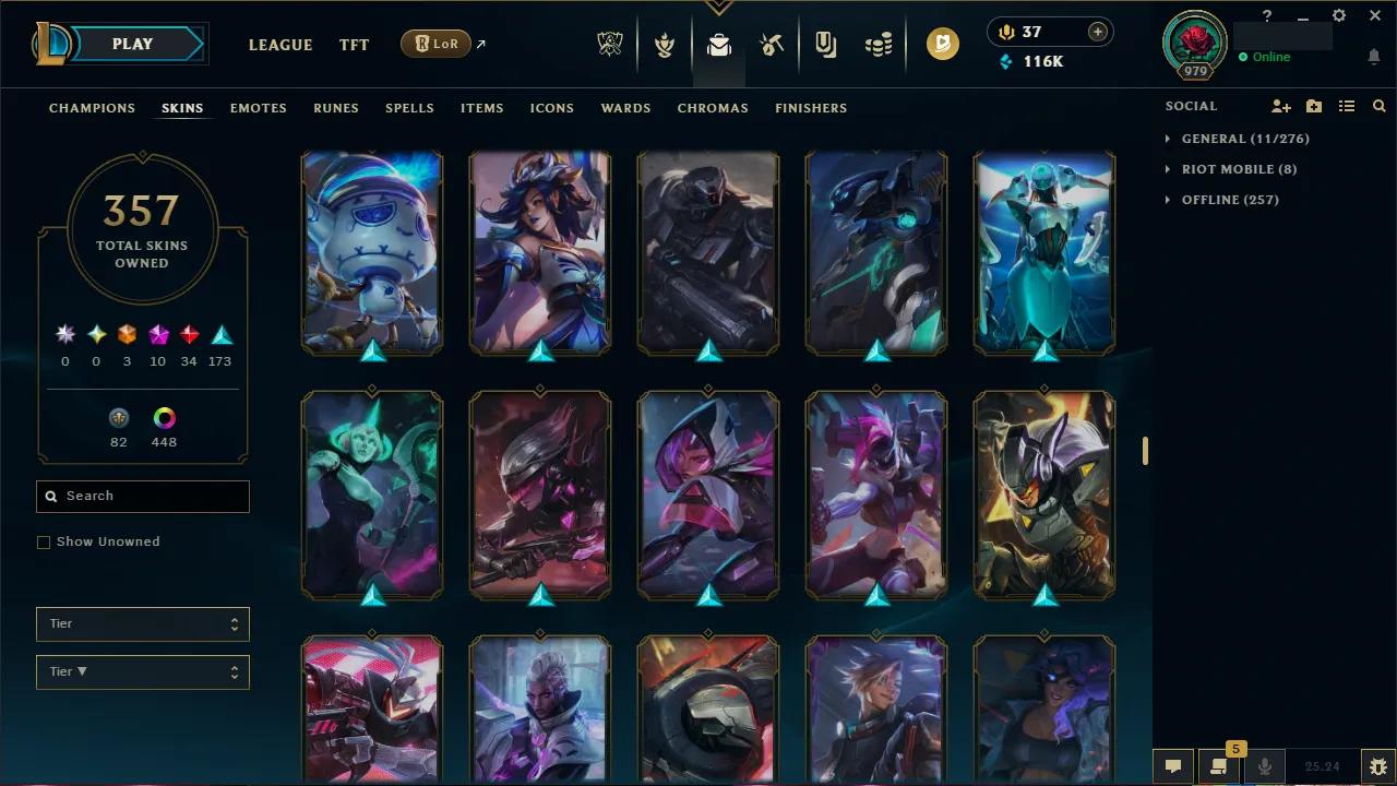 🌍 EUW 🔒 Handlevel ⚡️ Emerald I (75 LP) 🥇 ADC Main ✨️ 352 Skins + 458 Chromas 🔥 All Champs 📧 Full Access Account ✅ #TH-704