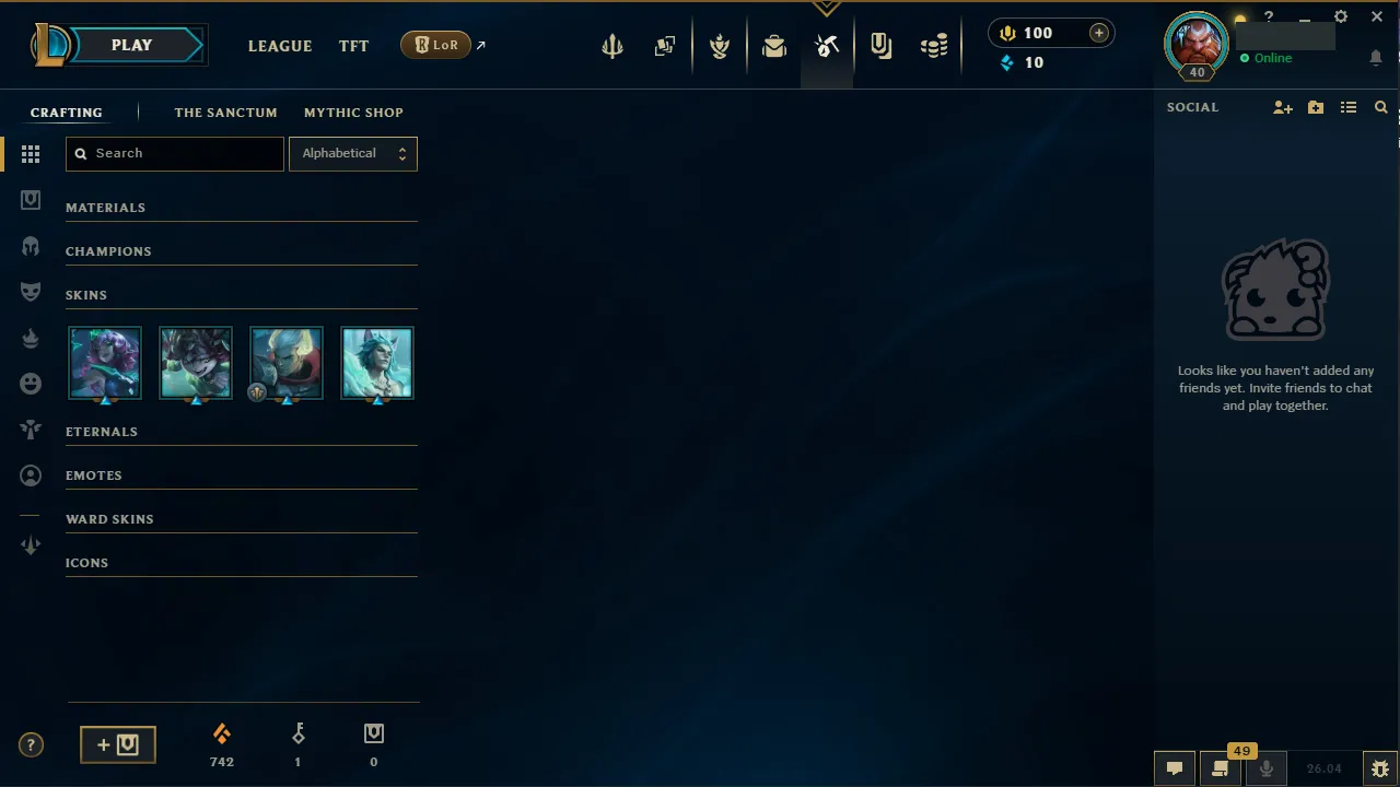 🌍 EUNE 👑 Season 16 (Current) 🔥 Platinum I (52 LP) 💎️ WR:65% ✨️ Diamond+ MMR +30LP Gains 🔐 Lifetime Ownership 🏷️ #TH-2F6