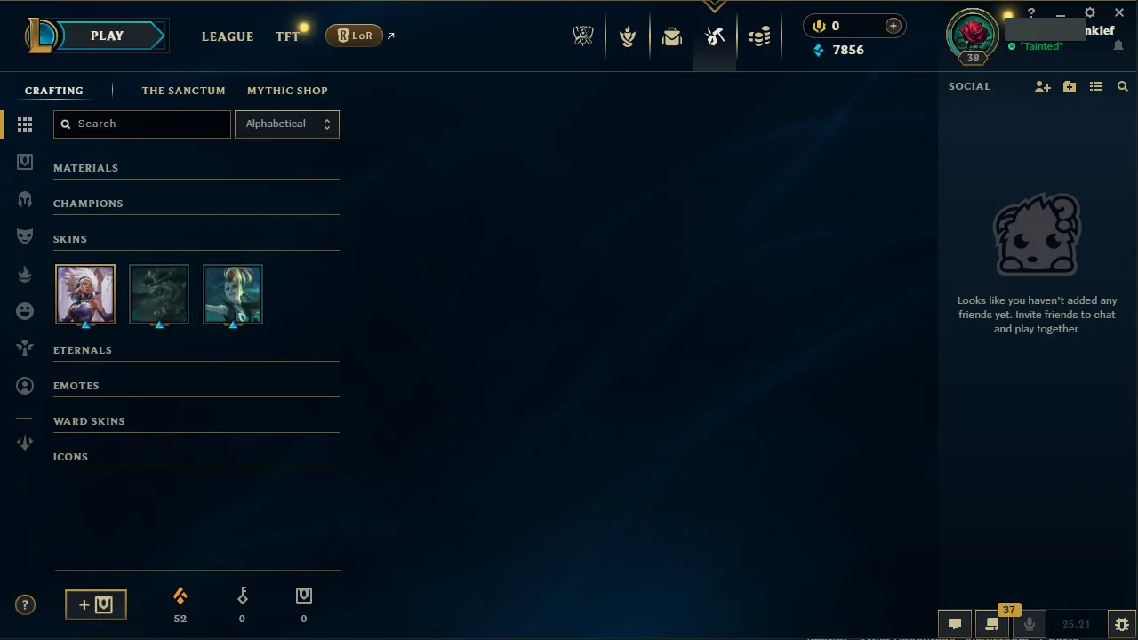 🌍 EUNE 🔒 Handlevel ⚡️ Platinum I (38 LP) ✨️ WR:53% 🔥 71 Champs + 3 Skins ♾️ Lifetime Ownership 📧 Full Access Account ✅ #TH-631-A3