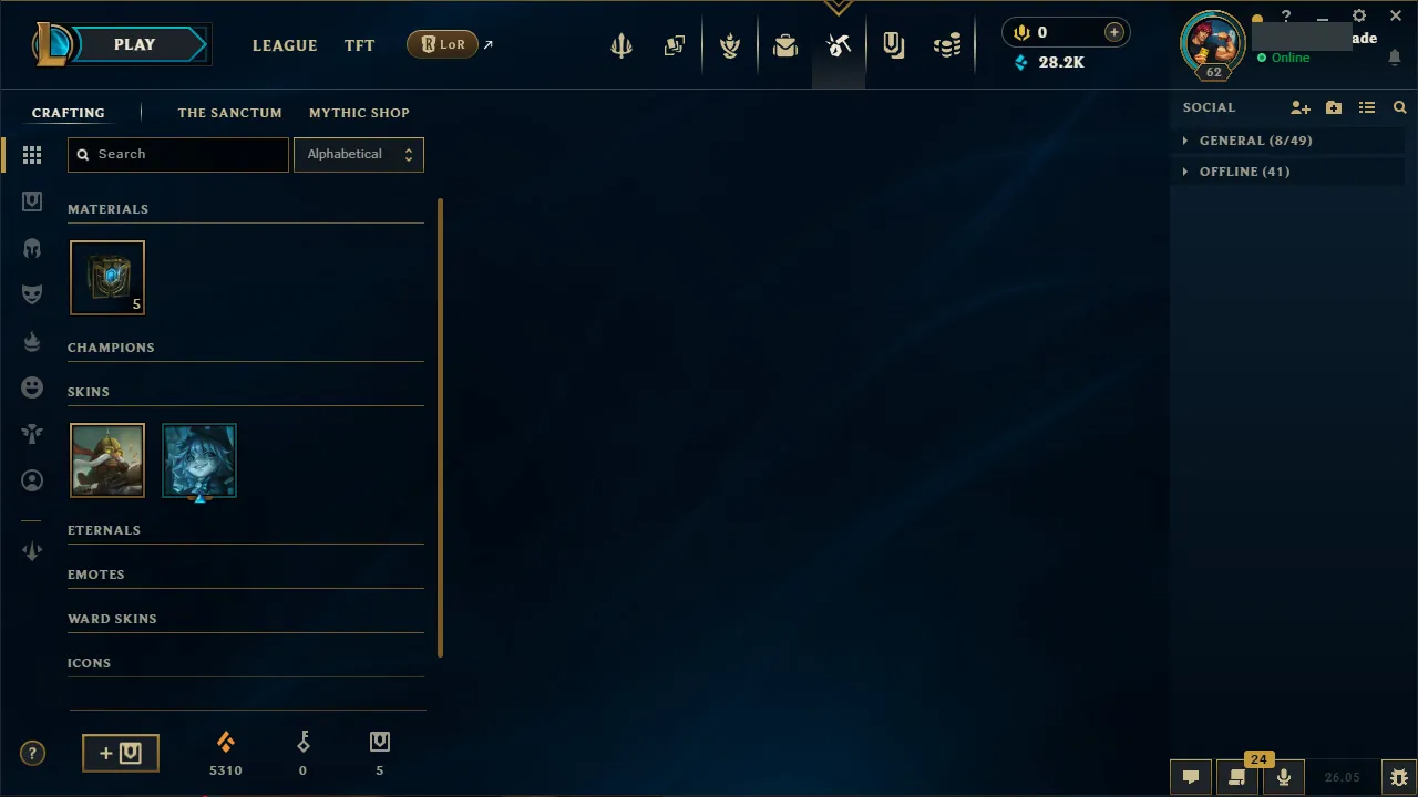 🌍 EUW 👑 Season 16 (Current) 🔥 Diamond IV (10 LP) 📌️ ADC Main 💎️ Highnoon Yone ✨️ 16 Skins 🔐 Lifetime Ownership 🏷️ #TH-6X8