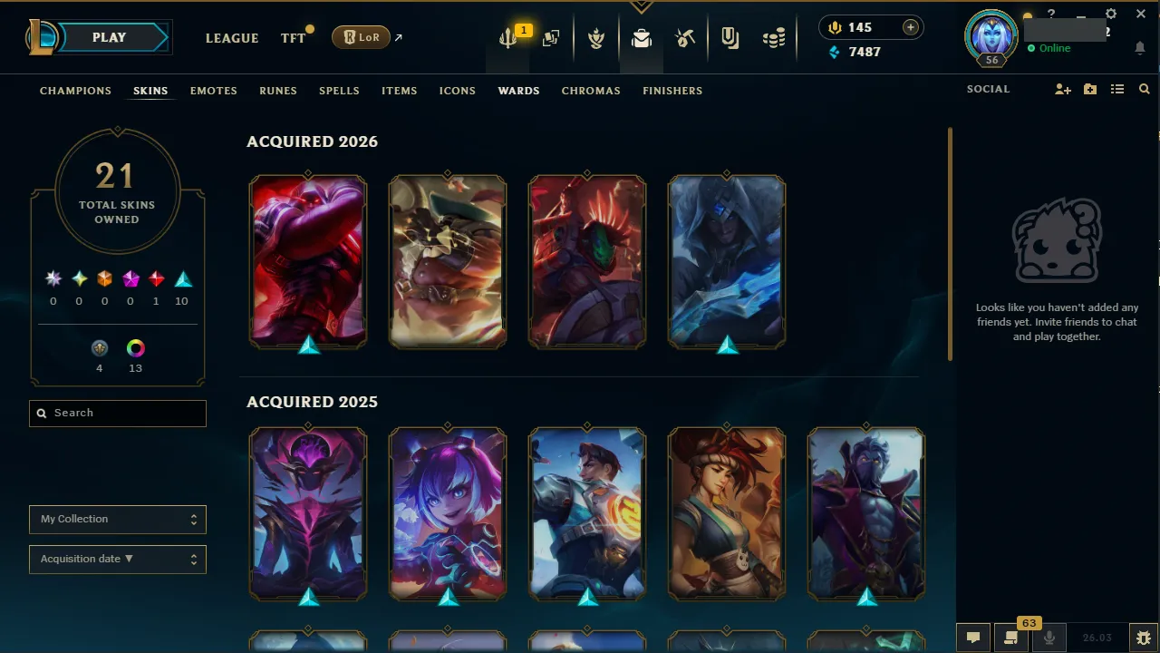 🌍 EUW 👑 Season 16 (Current) 🔥 Diamond III (99 LP) 📌️ Mid Main 💎️ +25LP Gains ✨️ 21 Skins 🔐 Lifetime Ownership 🏷️ #TH-FX7