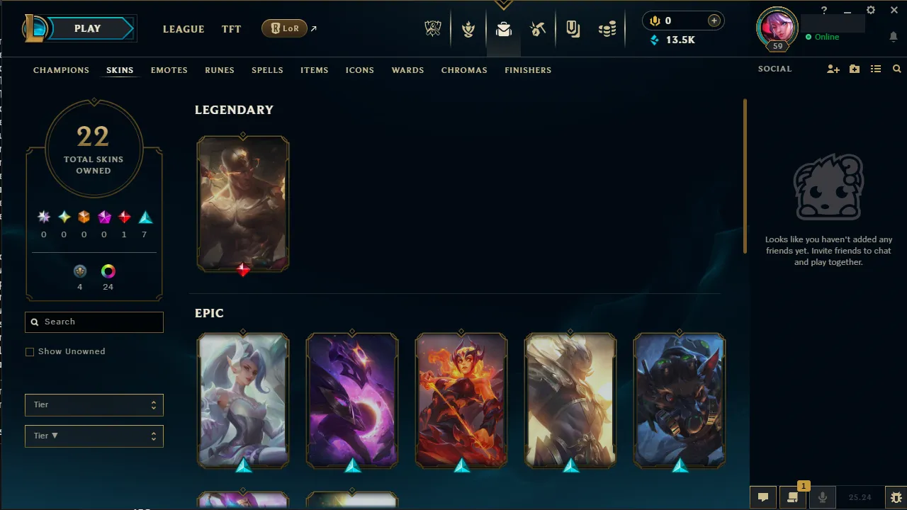 🌍 EUNE 🔒 Handlevel ⚡️ Diamond I (25 LP) 🥇 Jungle Main ✨️ WR:57% 🔥 80 Champs + 22 Skins + 24 Chromas ✅ #TH-0722-2