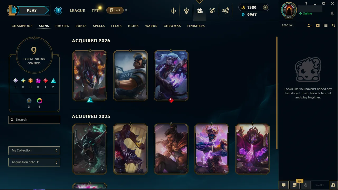 🌍 EUW 🟢 Season 2026 🏅 Diamond I (1 LP) 📌️ Jungle Main ✨️ 1380 RP Available 🔥 2026 Peak Master  🔐 Lifetime Ownership 🏷️ #TH-0723