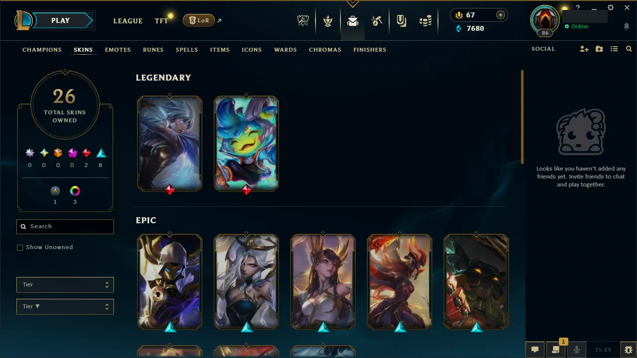 🌍 EUNE 🔒 Handlevel ⚡️ Master (1 LP) 🥇 Support Main ✨️ WR:68% 🔥 26 Skins 📧 Full Access Account ✅ #TH-0722-1