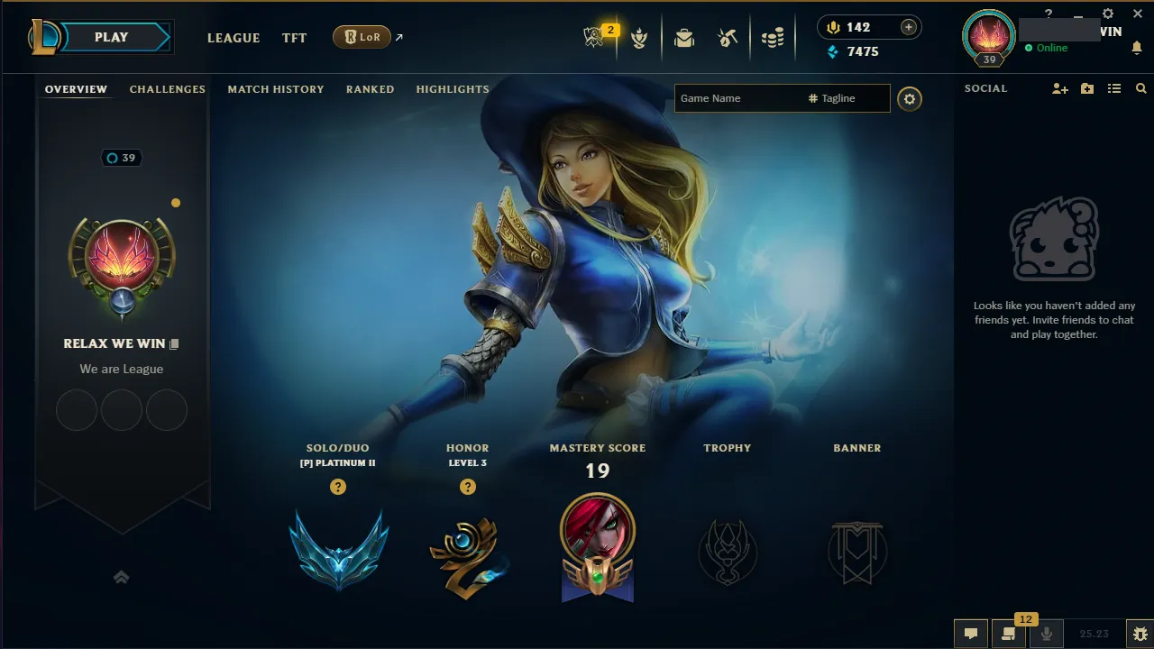 🌍 EUW 🔒 Handlevel ⚡️ Platinum II (76 LP) 🥇 Mid Main ✨️ WR:100% 🔥 Diamond MMR 📧 Full Access Account ✅ #TH-N2F