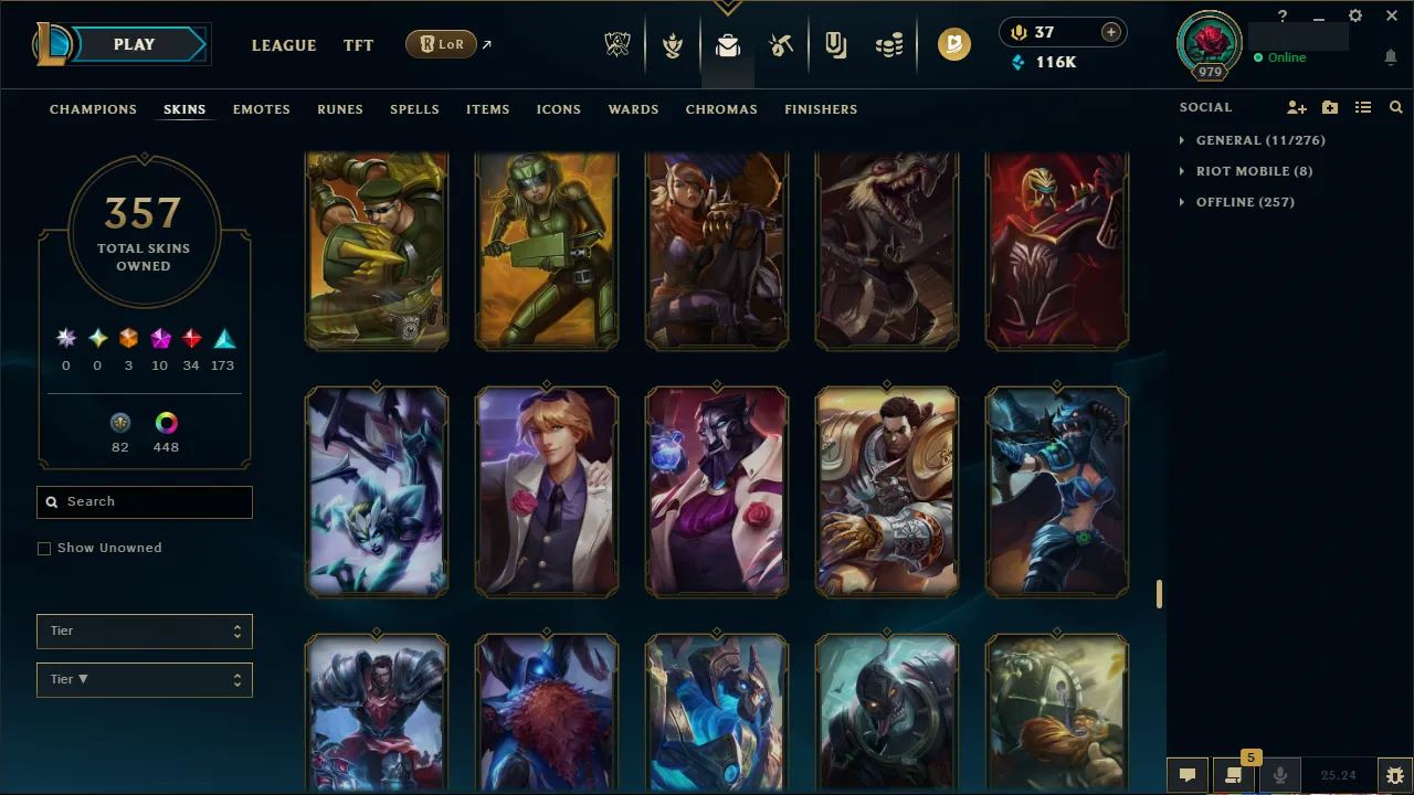 🌍 EUW 🔒 Handlevel ⚡️ Emerald I (75 LP) 🥇 ADC Main ✨️ 352 Skins + 458 Chromas 🔥 All Champs 📧 Full Access Account ✅ #TH-704