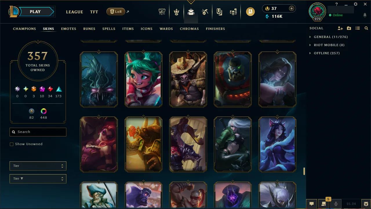 🌍 EUW 🔒 Handlevel ⚡️ Emerald I (75 LP) 🥇 ADC Main ✨️ 352 Skins + 458 Chromas 🔥 All Champs 📧 Full Access Account ✅ #TH-704