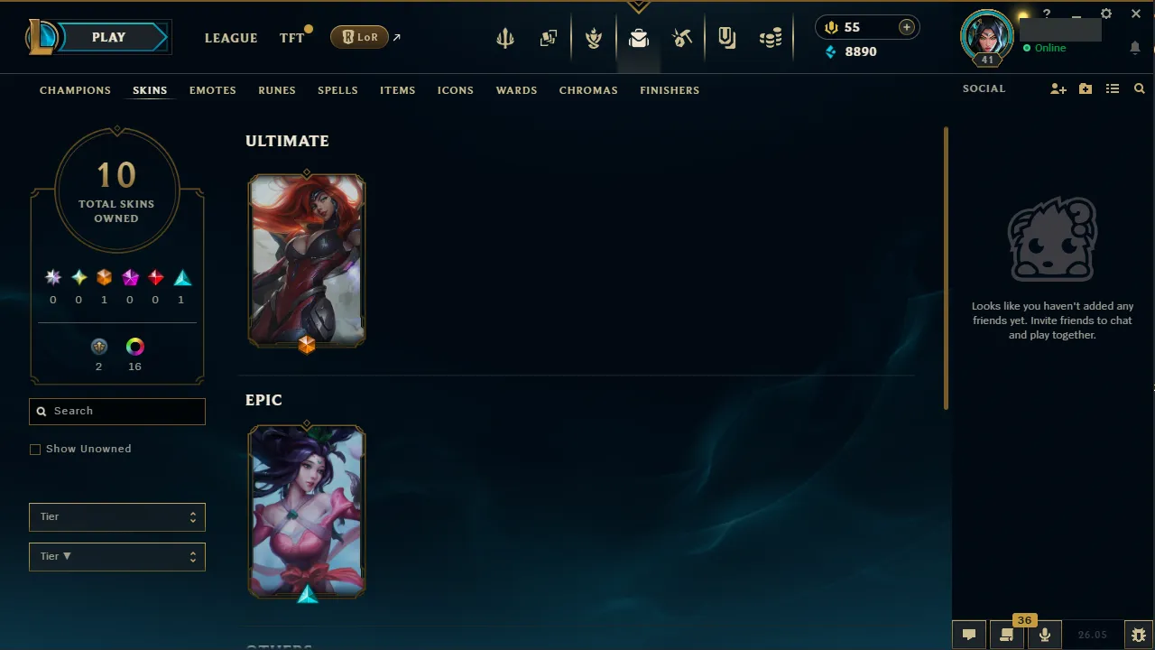 🌍 EUNE 👑 Season 16 (Current) 🔥 Diamond IV (5 LP) 📌️ Supp Main 💎️ Master+ MMR ✨️ +30LP Gains 🔐 Lifetime Ownership 🏷️ #TH-0895