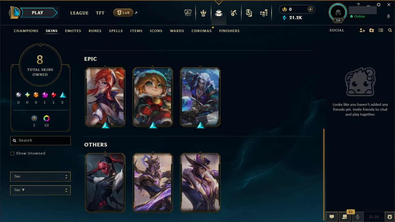 🌍 EUW 🔒 Handlevel ⚡️ Platinum I (75 LP) 🥇 Mid Main ✨️ Battle Queen Katarina 🔥 8 Skins 📧 Full Access Account ✅ #TH-P3Z