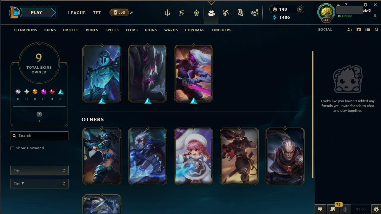 🌍 EUW 👑 Season 16 (Current) 🔥 Gold I (Placements) 💎️ +30LP Gains ✨️ 9 Skins 🔐 Lifetime Ownership 🏷️ #TH-FLK-F2