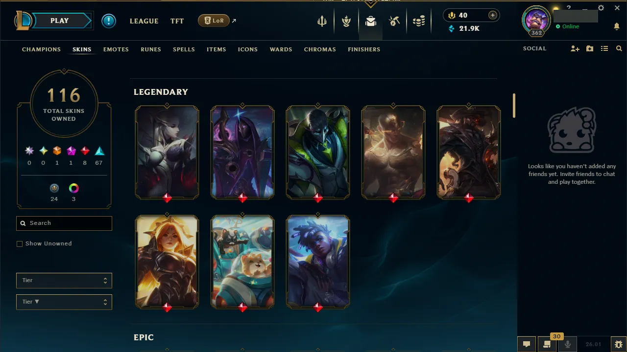 🌍 LA 🔒 Handlevel ⚡️ Iron 2025 🥇 116 Skins ✨️ 170 Champs 🔥 Transferable 📧 Full Access Account ✅ #TH-F6A