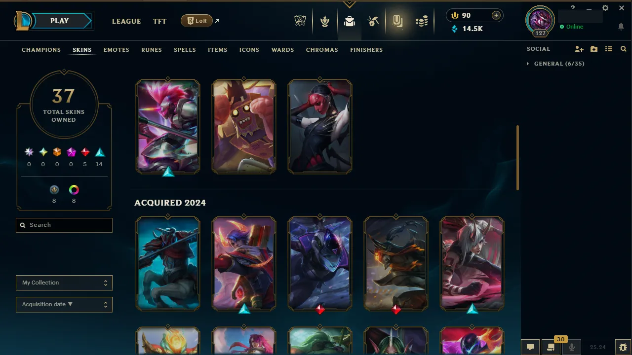 🌍 EUNE 🔒 Handlevel ⚡️ Emerald III (2 LP) 🥇 Jungle/ADC ✨️ Diamond 2 Peak 🔥 37 Skins 📧 Full Access Account ✅ #TH-0723