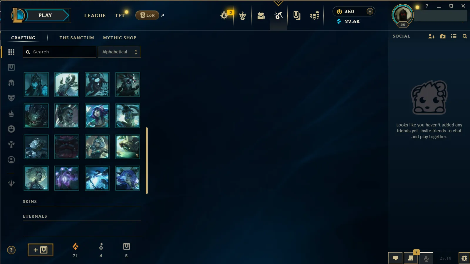 🌍 EUW 🔒 Handlevel ⚡ Platinum III (6 LP)✨ WR:72% 🔥 +38LP Gains ♾️ Crime City Braum, True Damage Qiyana, Space Groove Blitz & Crank, Fright Night Annie + 💴 350RP