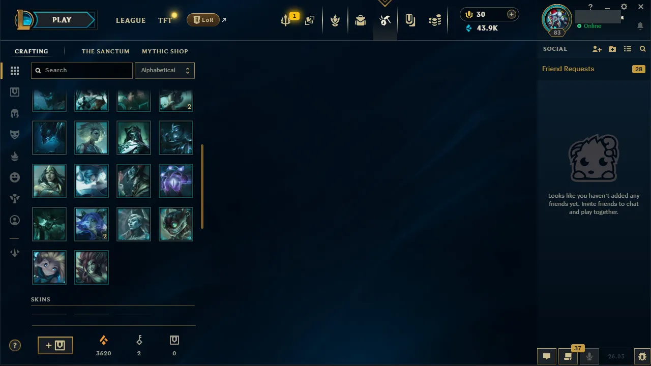 🌍 EUW 👑 Season 16 (Current) 🔥 Diamond I (20 LP) 📌️ Mid Main 💎️ Master Peak Current Season ✨️ Big Loot 🔐 Lifetime Ownership 🏷️ #TH-2S0