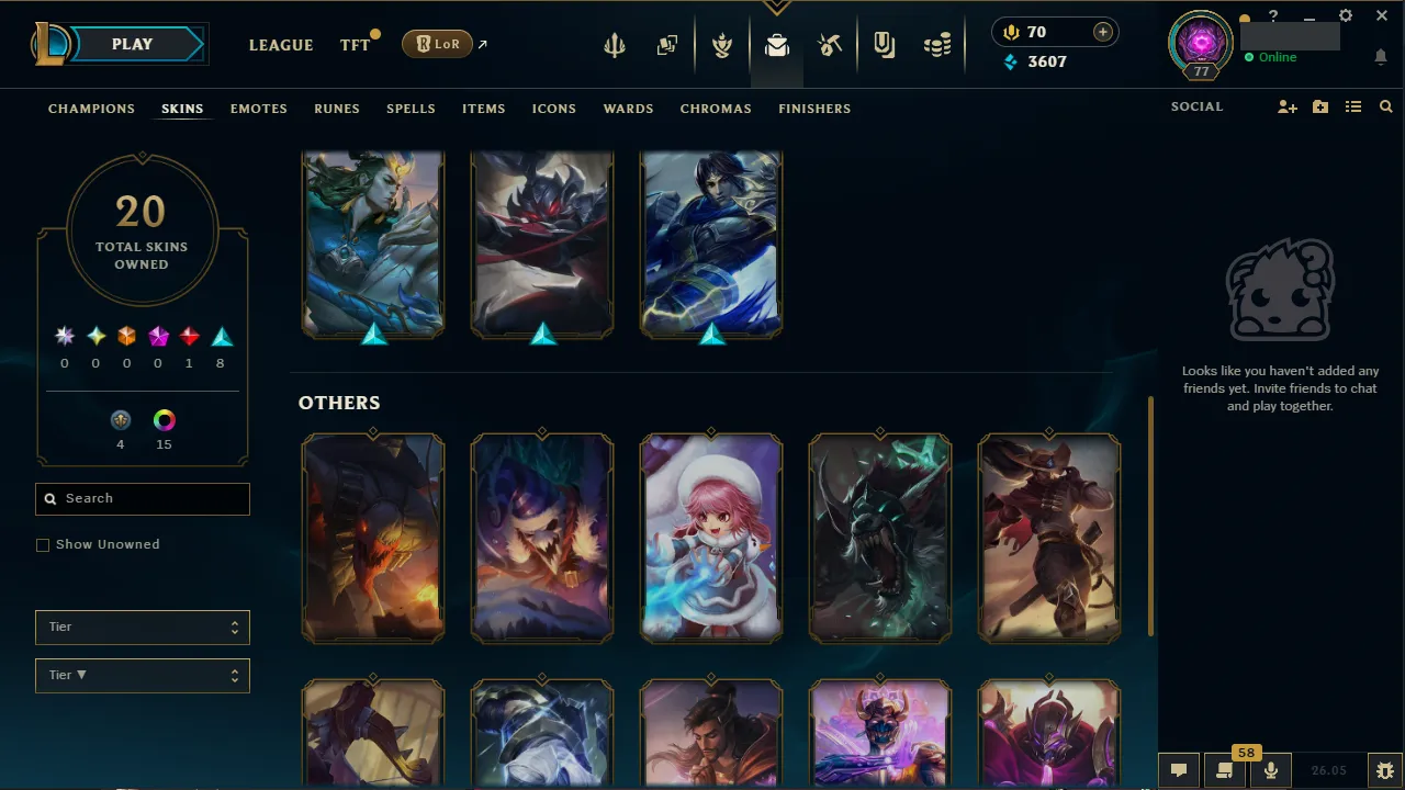 🌍 EUW 👑 Season 16 (Current) 🔥 Diamond II (36 LP) 📌️ Mid/Jungle 💎️ 20 Skins ✨️  🔐 Lifetime Ownership 🏷️ #TH-3XH