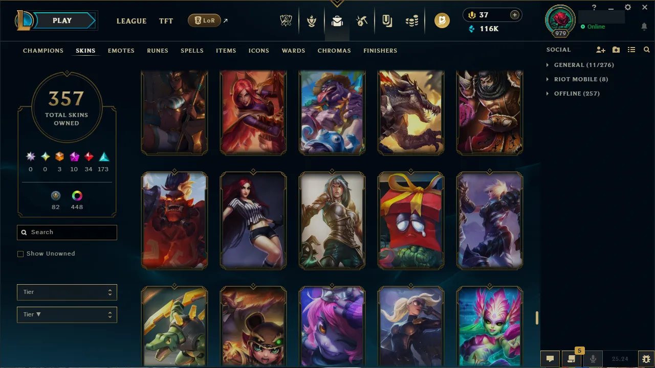🌍 EUW 🔒 Handlevel ⚡️ Emerald I (75 LP) 🥇 ADC Main ✨️ 352 Skins + 458 Chromas 🔥 All Champs 📧 Full Access Account ✅ #TH-704
