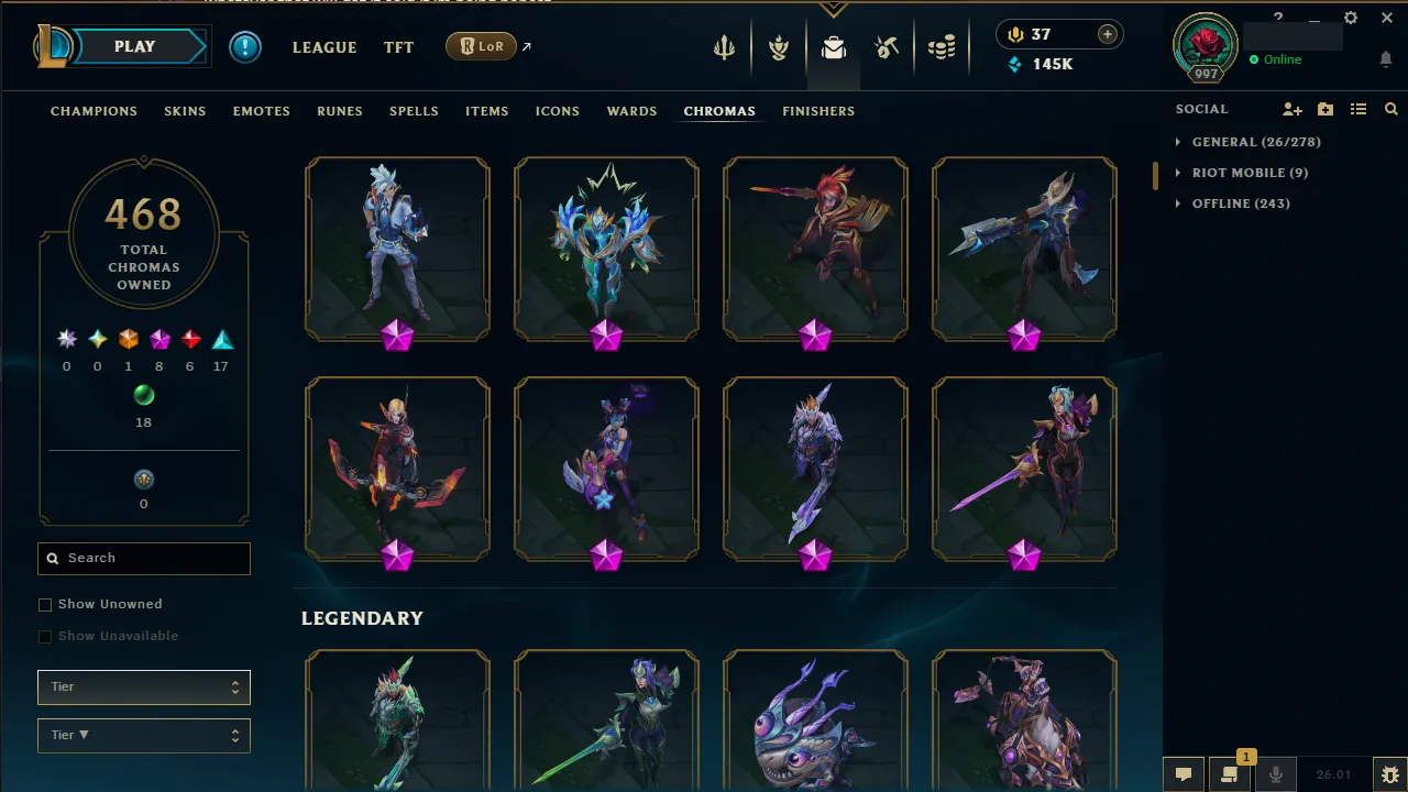 🌍 EUW 🟢 Season 2026 ✴️ Master (106 LP) 📌️ ADC Main ✨️ 367 Skins 🔥 All Champions  🔐 Lifetime Ownership 🏷️ #TH-0704